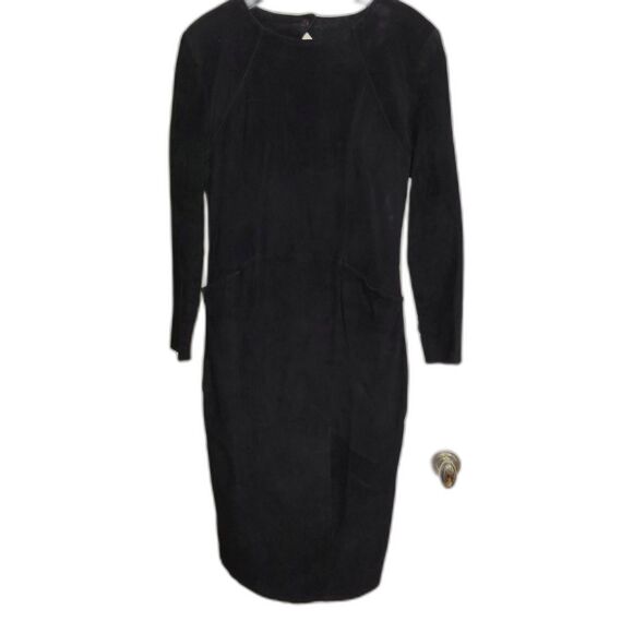 Dresses & Skirts - Black Suede Open Back Dress - size 9/10